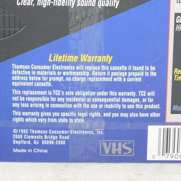 SEALED GE Hi-Fi Stereo T-120 VHS Movies Blank Video Tape 6 Hour Premium Vintage - Picture 5 of 7